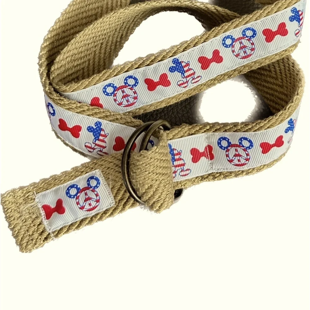 Mickey Mouse Peace adjustable belt Patriotic themed 34.5”
